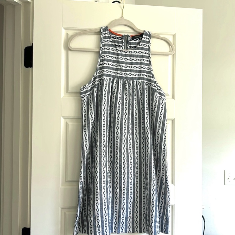 THML racetrack shift sleeveless embroidered dress